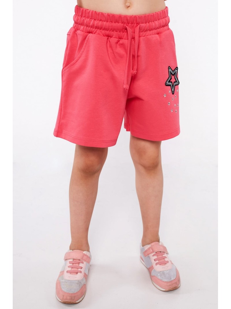 Girls\' shorts with a star, amaranth NDZ8726 - Online store - Boutique